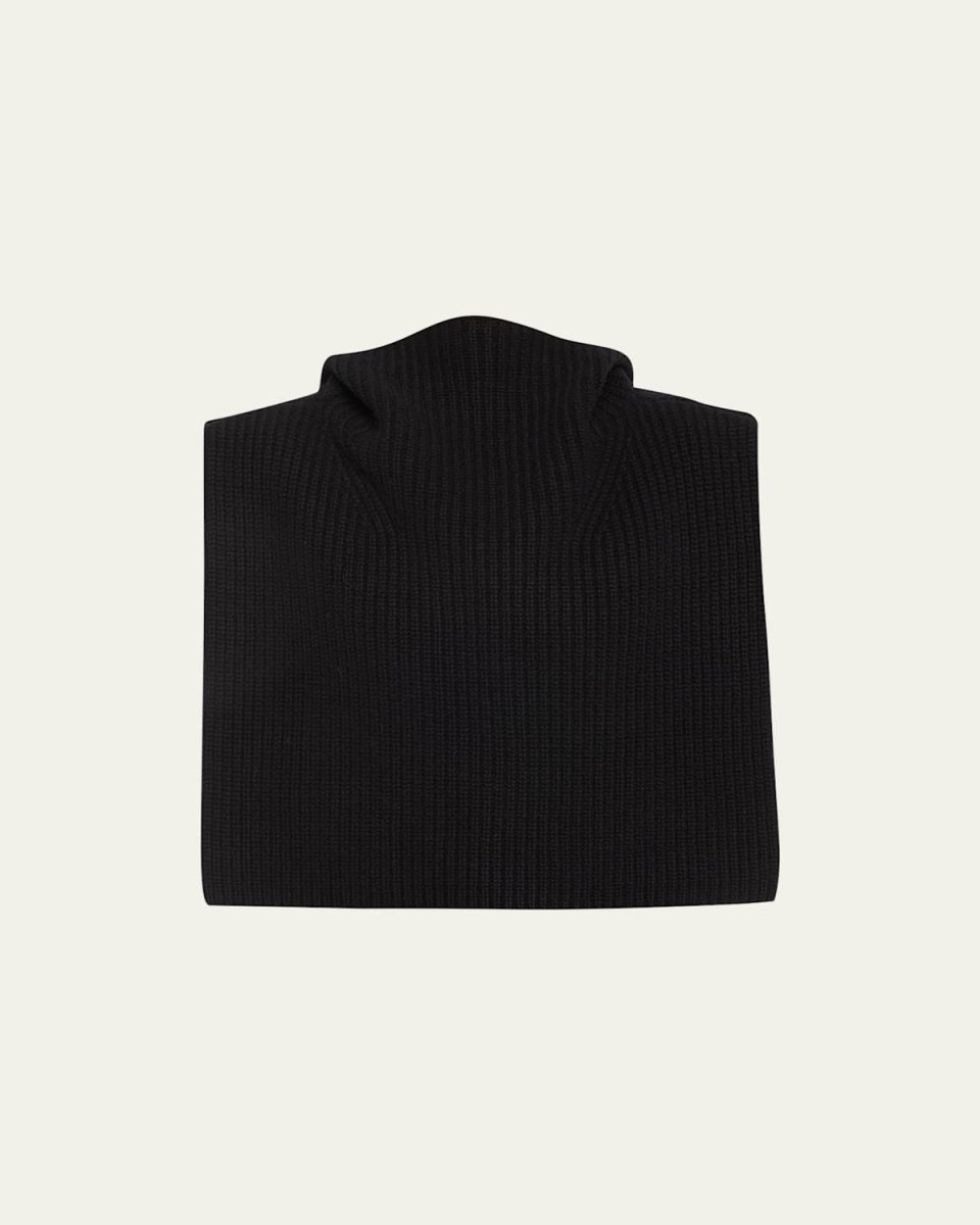 Ribbed Wool & Cashmere Hoodie Bib